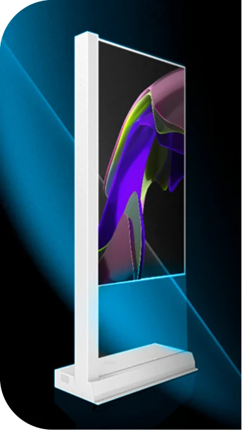 Écran OLED transparent HoloAI présenté de profil